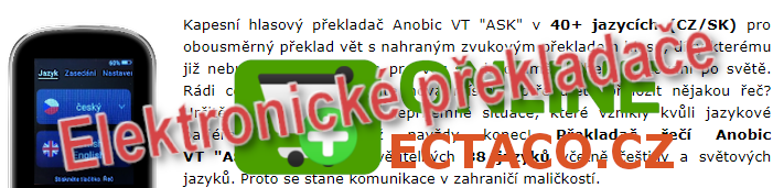 Kapesní hlasový překladač Anobic VT